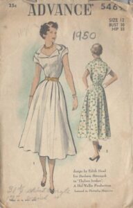 1950s Dress Patterns including Bridal Gowns and Evening Dresses