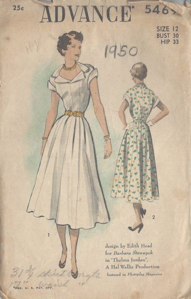 1950s Dress Patterns including Bridal Gowns and Evening Dresses