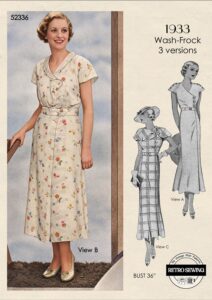 Vintage 1930 Drei hübsche Teekleider PDF Schnittmuster Büste 36