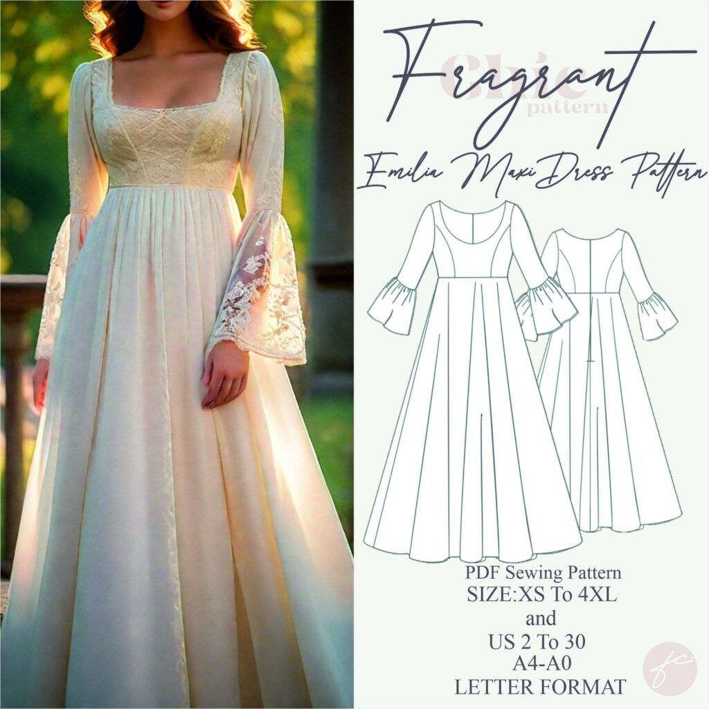 Renaissance Chemise Pattern,Märchenkleid,Fantasy Kleid,Mittelalter Cosplay Kostüm Kleid,keltisches Kleid,Recyceltes Kleid, PDF Digitales Schnittmuster