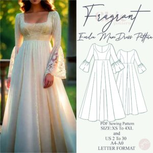 Renaissance Chemise Pattern,Märchenkleid,Fantasy Kleid,Mittelalter Cosplay Kostüm Kleid,keltisches Kleid,Recyceltes Kleid, PDF Digitales Schnittmuster