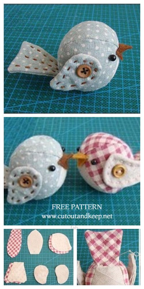 DIY Vintage Fabric Spring Bird Free Sewing Patterns & Tutorials | Fabric Art DIY