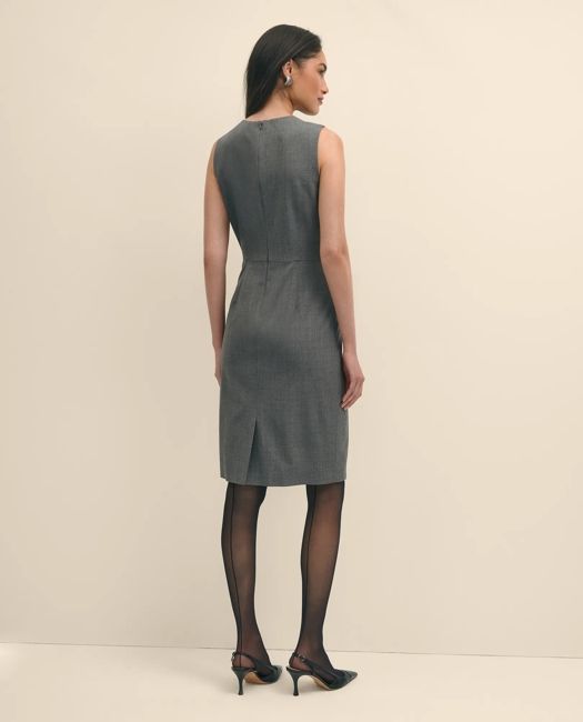 Women’s The Essentials Stretch Wool Sheath Dress | Dark Grey | Size 16
