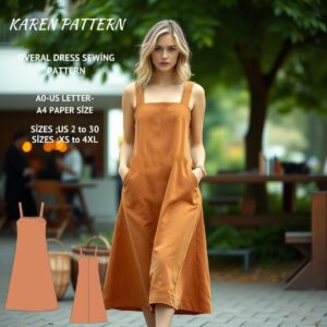 Schürze Kleid Schnittmuster: Cottagecore Schürze,Milchmädchen Stil (PDF-Schnittmuster, Größen XS-4XL)