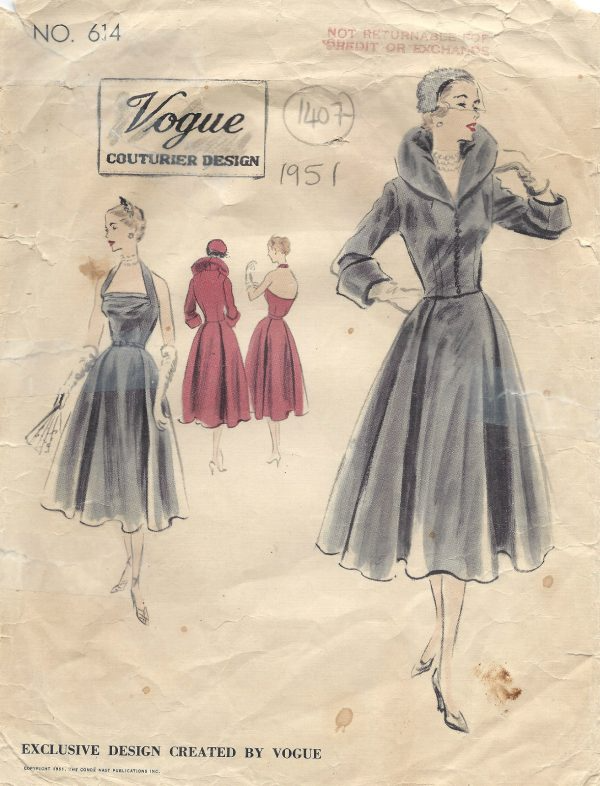 1951 Vintage VOGUE Sewing Pattern B36″ JACKET & DRESS (1407) – The Vintage Pattern Shop