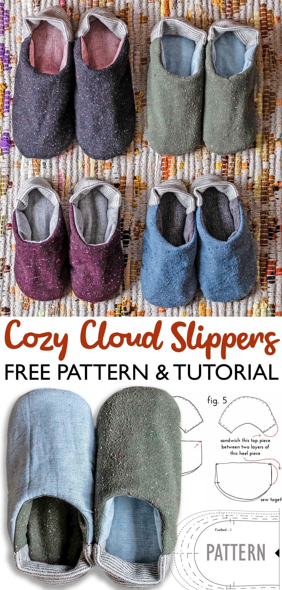 Cozy Cloud Slippers Pattern & Tutorial