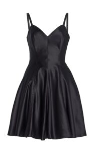 Marina Moscone – Satin Mini Swing Dress – Black – US 8 – Moda Operandi
