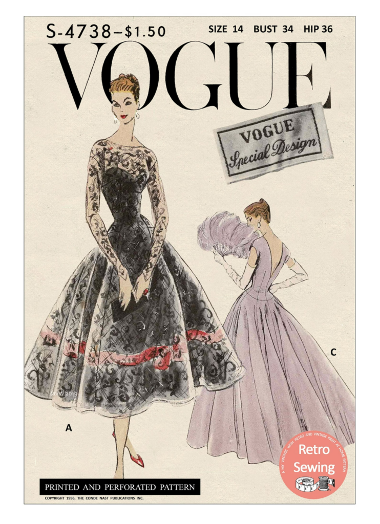 1950s Ball Gown in Two Lengths PDF Print at Home Sewing Pattern Bust 34 – Etsy