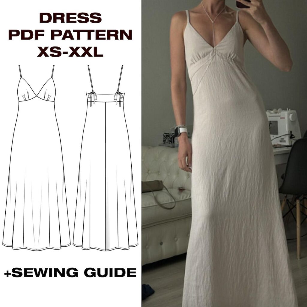 Naples Dress // Summer Dress Sewing Pattern With Illustrated Instructions – Perfect Wrap, Slip, or Cottagecore Styles, Girls & Everyday Wear – Etsy