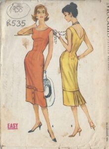 1958 Vintage Sewing Pattern B32″ DRESS (R535) – The Vintage Pattern Shop