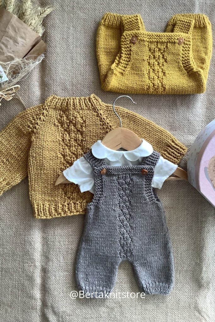 Pineapple Overalls Knitting Pattern | Baby Knitting Patterns | PDF: English | 0-24 months