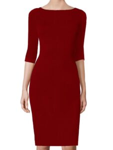 CaeliNYC Juliette Light Blue Boat Neckline Sheath Dress – 2 / Fuchsia