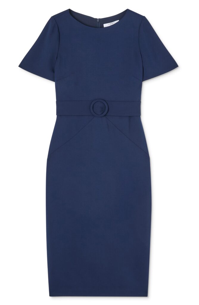 LK Bennett Klaudia Belted Midi Dress in Navy at Nordstrom, Size 10 Us