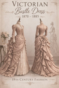 Victorian Bustle Dress 1870–1885 – Historical Fashion Silhouette