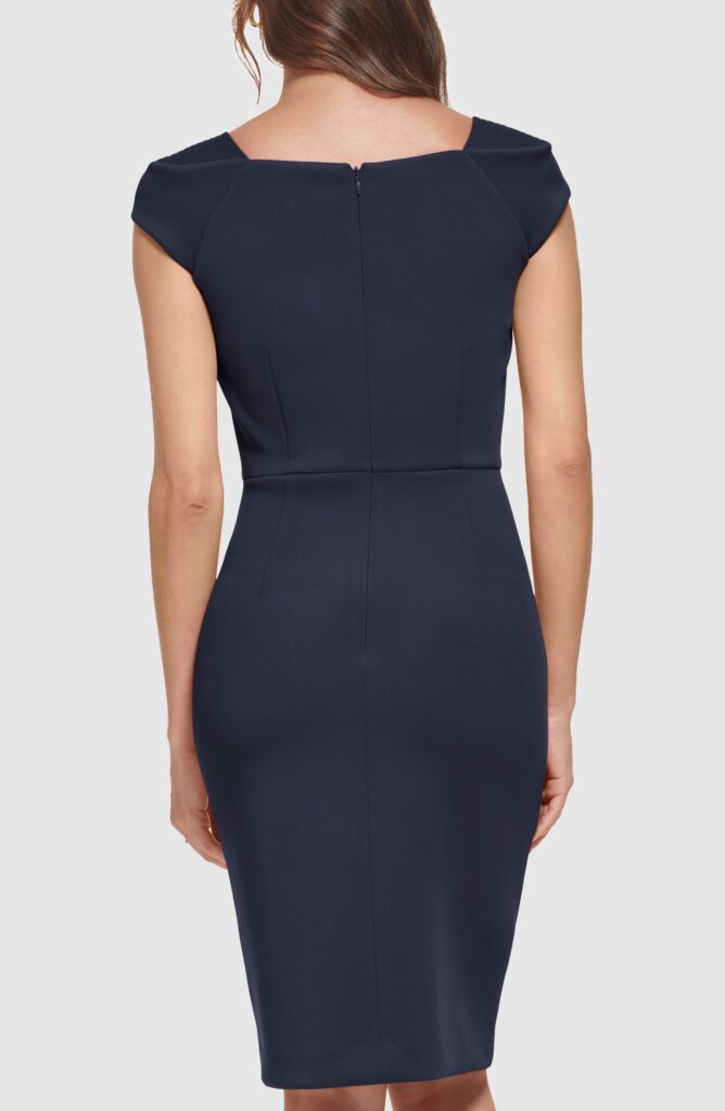 Calvin Klein Scuba Cap Sleeve Sheath Dress in Indigo at Nordstrom Rack, Size 4