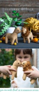 Felt Lioness and Lion