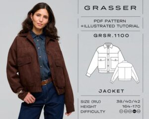 Bomber Jacket Pdf Sewing Pattern for Women | Sizes 38 / 40 / 42 (RU) | Model No. 1100 – Etsy
