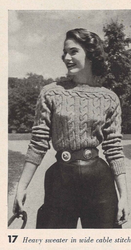 Equestrian Ropes • 1950s Knitting Knitted Ladies’ Sweater Cabled Top Blouse Sweater • 50s Vintage Pattern • Retro Women’s Knit Digital PDF – Etsy Canada