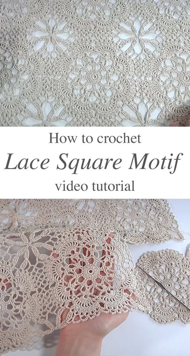 Crochet Lace Square Motif For Beginners