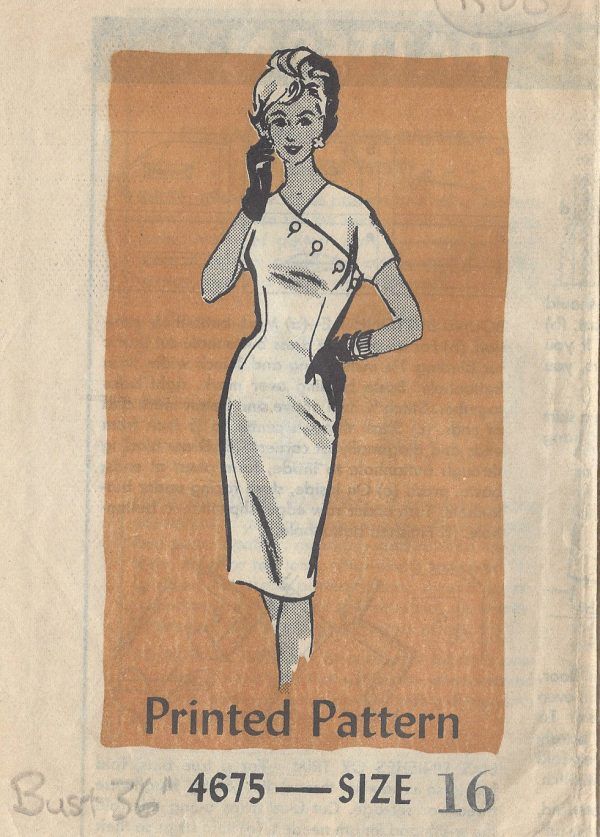1950s Vintage Sewing Pattern DRESS B36\