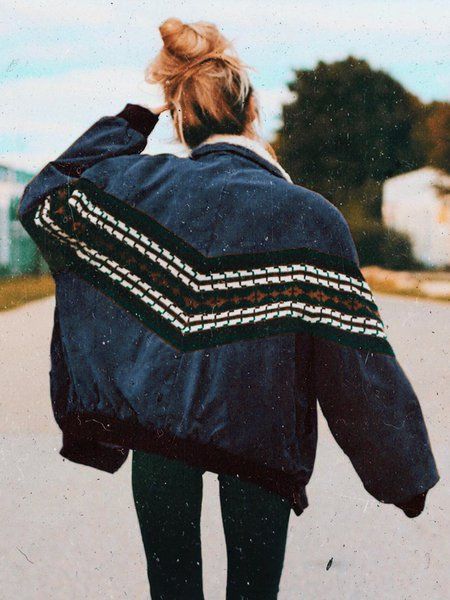 Women Shift Vintage Striped Jacket