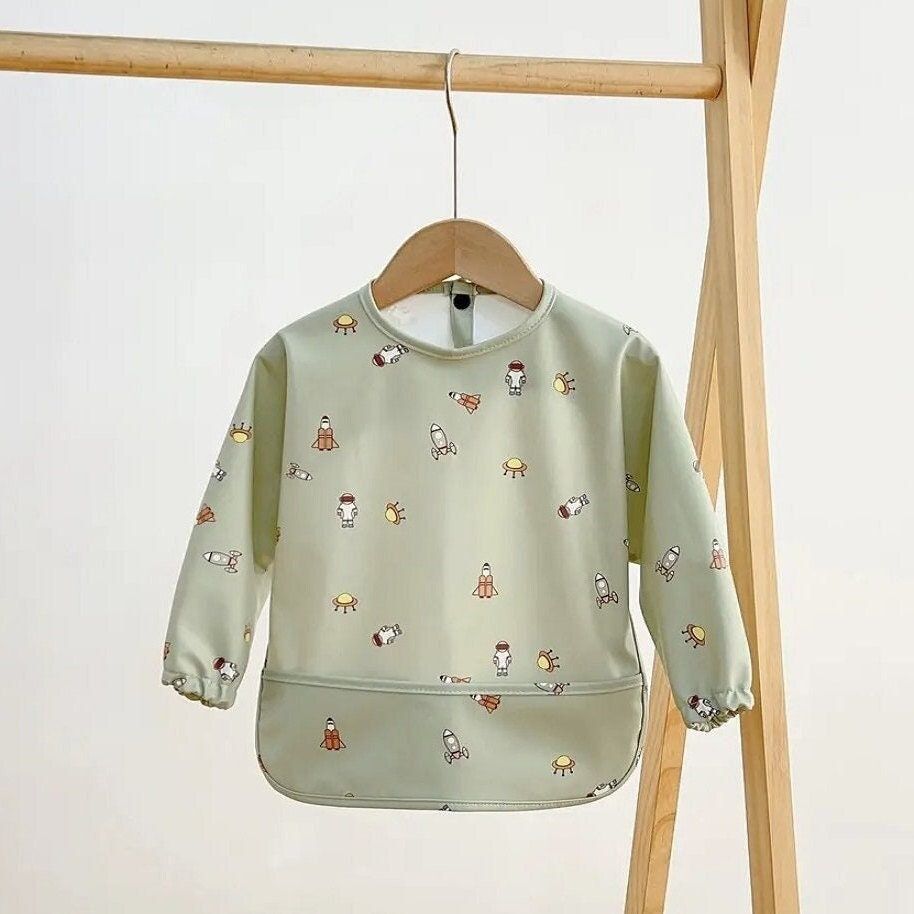Wearable Waterproof | Long Sleeve Bib for Babies | Toddlers | Apron for Food Arts & Crafts