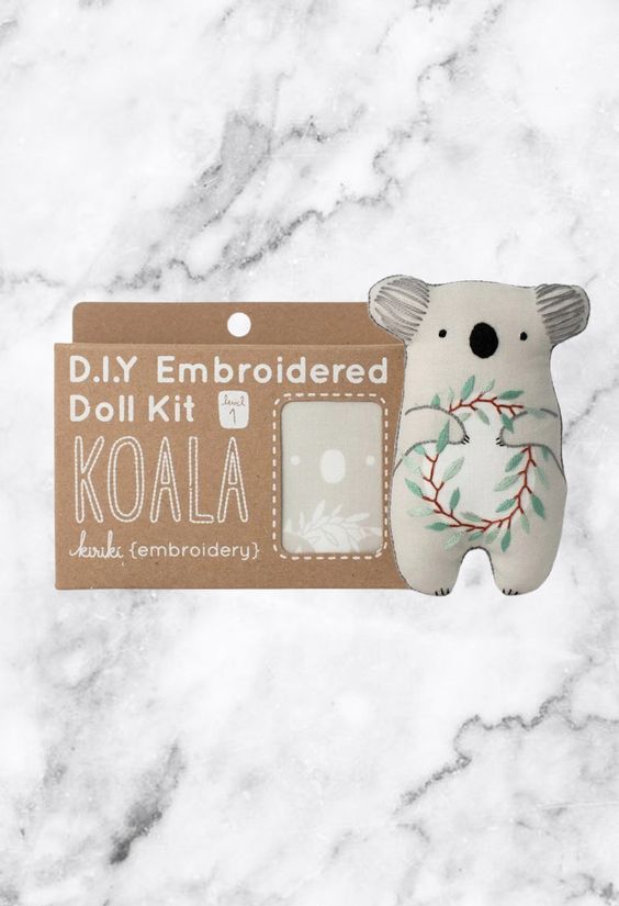 Animal Plushie Doll DIY Embroidery Kits | Hand-Screen Printed