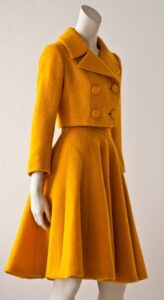 Norman Norell Marigold wool boucle 2 piece day suit