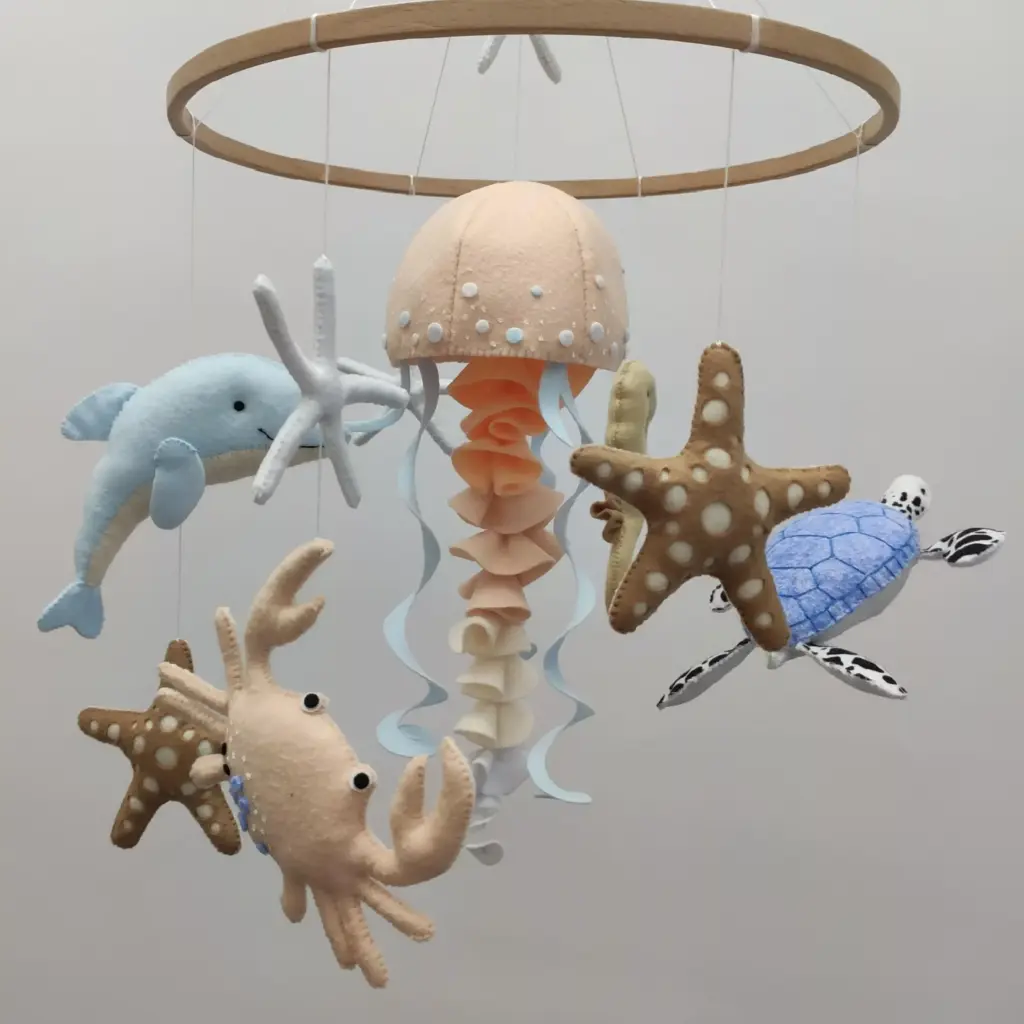Coastal Baby Mobile – Ocean Nursery Decor, Nautical Crib Mobile With Felt Sea Animals, Under the Sea Theme, Baby Mobiles for Crib – Etsy