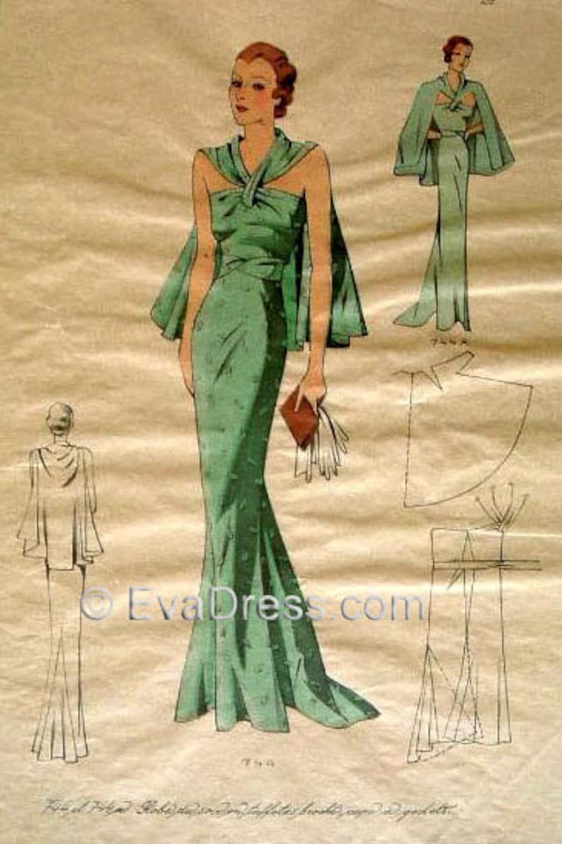 1930’s Abendkleid & Cape E-PATTERN 32 bis 38 Büste von EvaDress! – Etsy.de