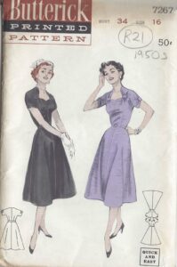 1950s Vintage Sewing Pattern B34in DRESS (R21) Butterick 7267 – Etsy