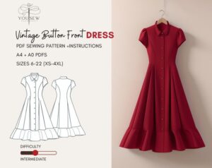 Ruffle Dress | PDF Pattern | Women’s Sewing Patterns | Eu 34-44 | Uk 6-16 – Etsy