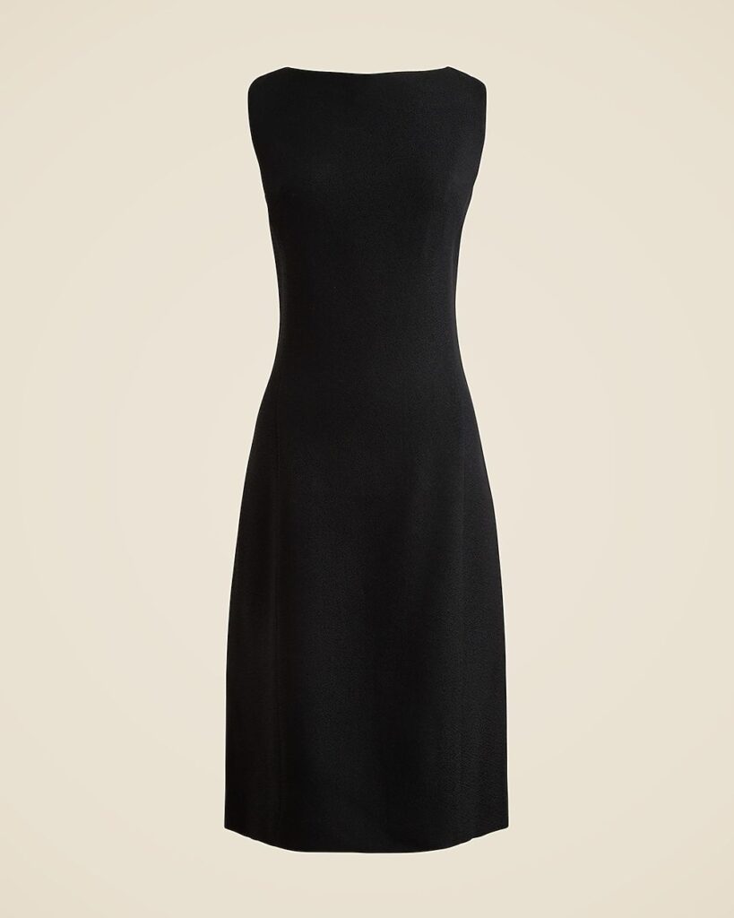 Seamed sheath dress in bouclé