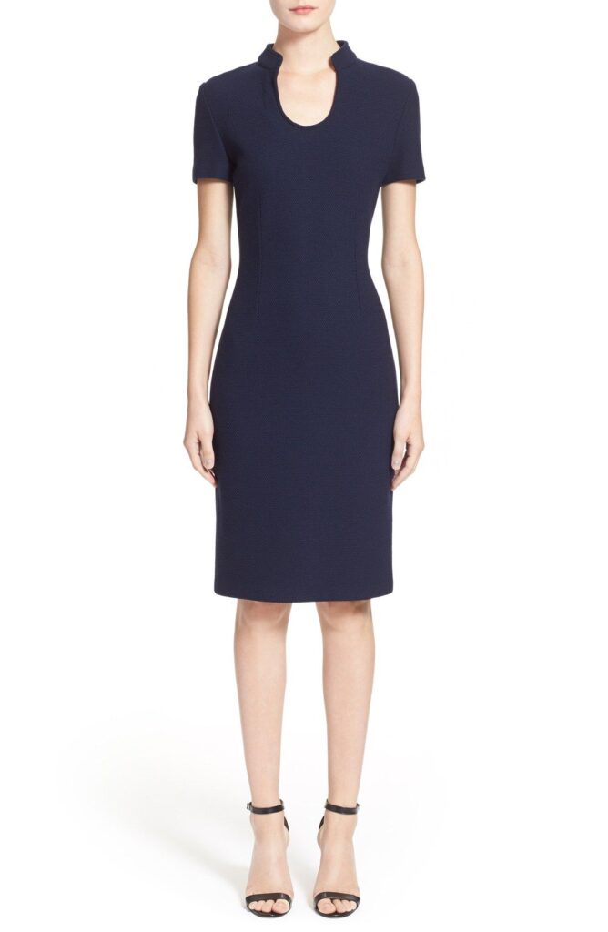 St. John Collection Micro Bouclé Sheath Dress | Nordstrom