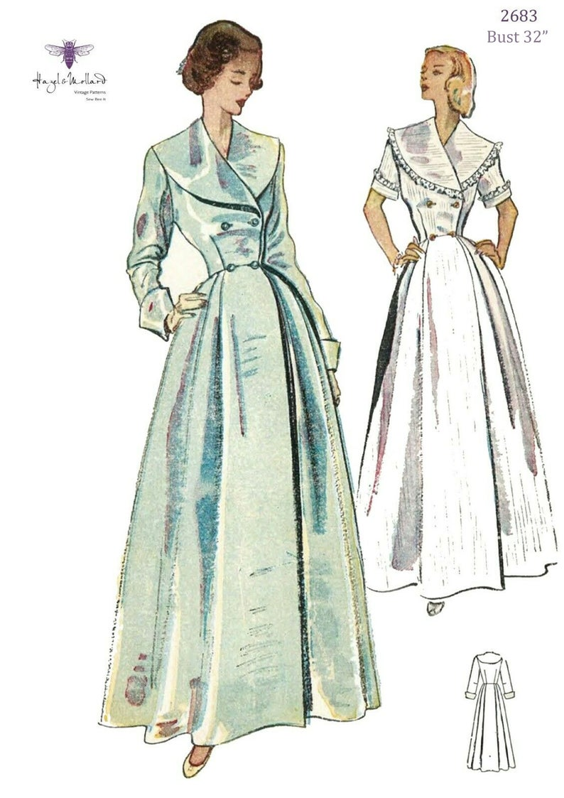 1950s Pattern, ‘biddy’ House Dress, Housecoat, Dressing Gown – Available in Various Sizes – Etsy