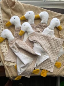Goose Lovey, Minky Baby Security Blanket, Goose Nursery