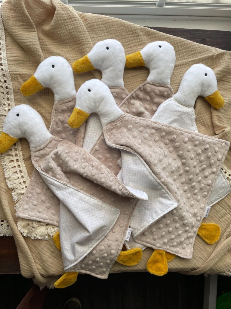 Goose Lovey, Minky Baby Security Blanket, Goose Nursery
