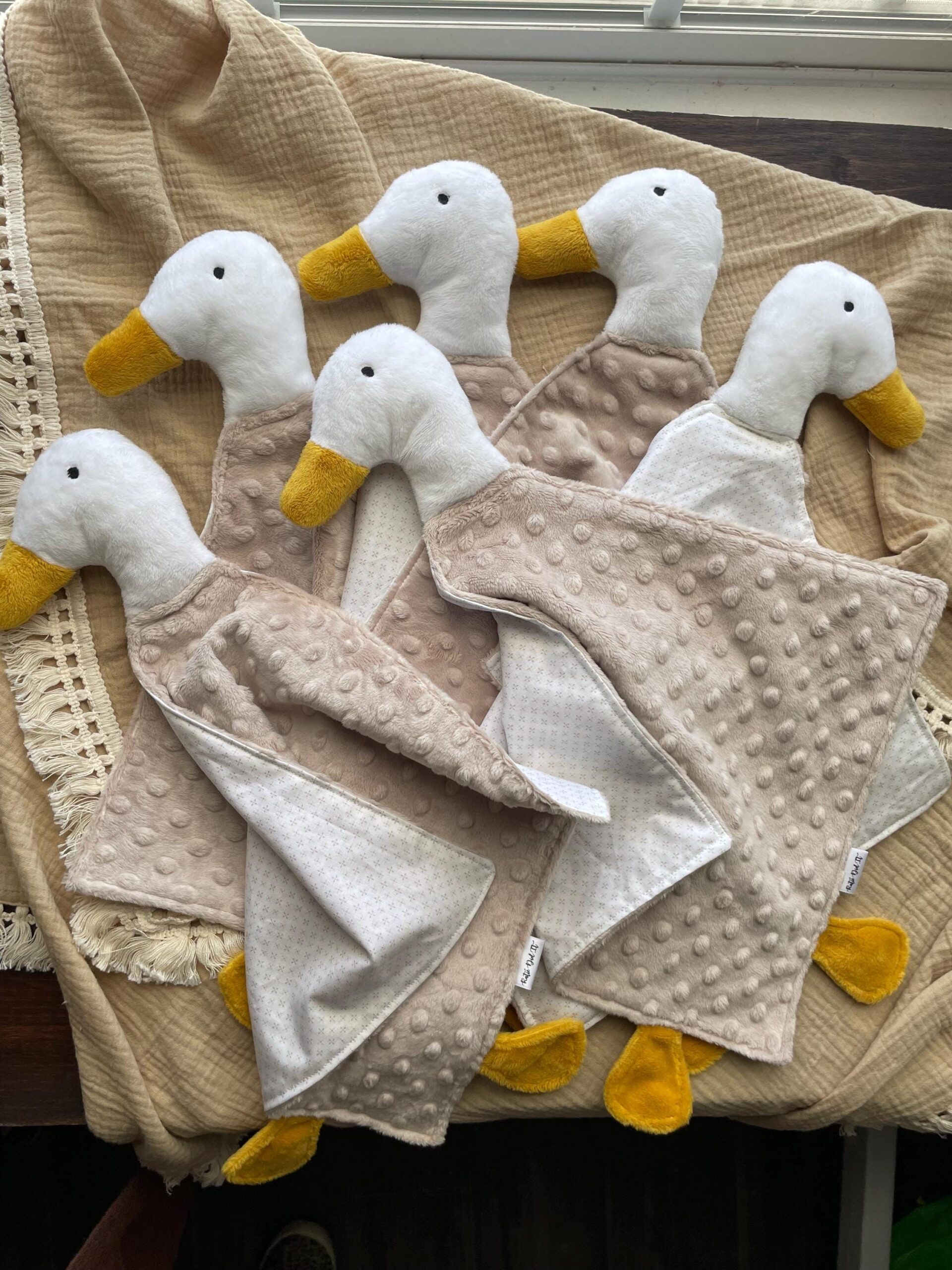 Goose Lovey, Minky Baby Security Blanket, Goose Nursery
