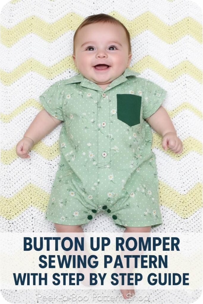 Baby Button-Up Romper Sewing Pattern PDF – Size 6 Months