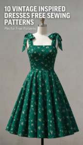 Vintage Inspired Dress Sewing Pattern PDF | Cottagecore Dress Pattern   | Beginner Friendly | Instan