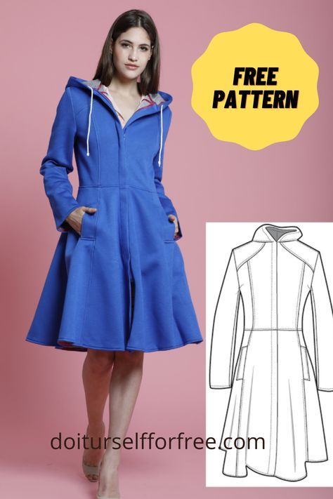 Paris Coat With Hood Sewing Pattern (Sizes 38-50 Eur)