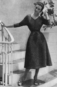 Vintage Beaded Cocktail Dress Knit Pattern | Retro PDF