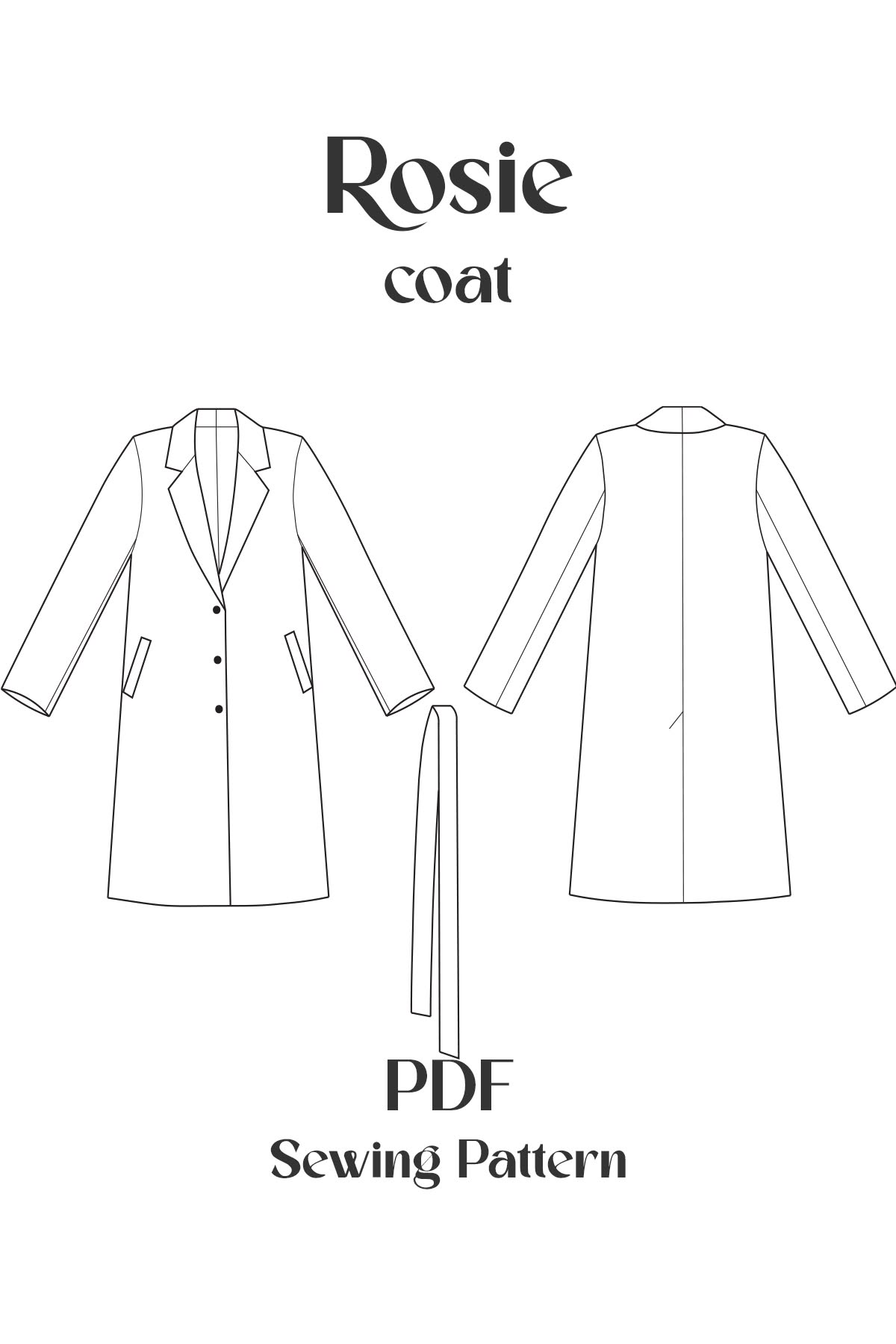 Classic Women’s Trench Coat PDF Sewing Pattern