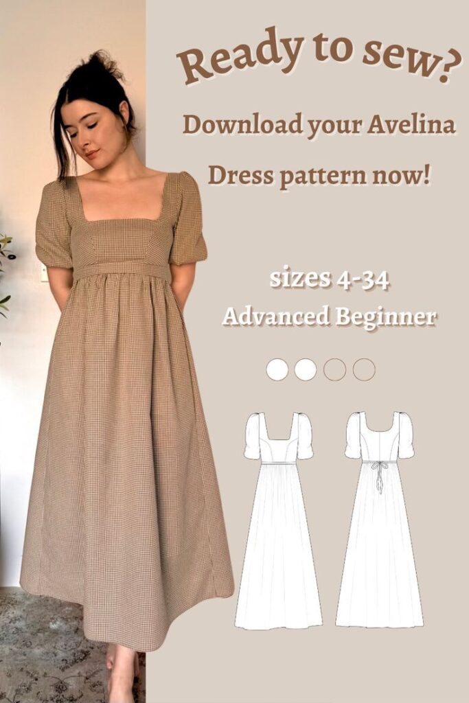 Empire Waist Regency Dress Sewing Pattern Today