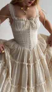 SHOP Wild Rose & Sparrow: Fae Midi Dress in Cream cotton embroidered summer dress graduation dress