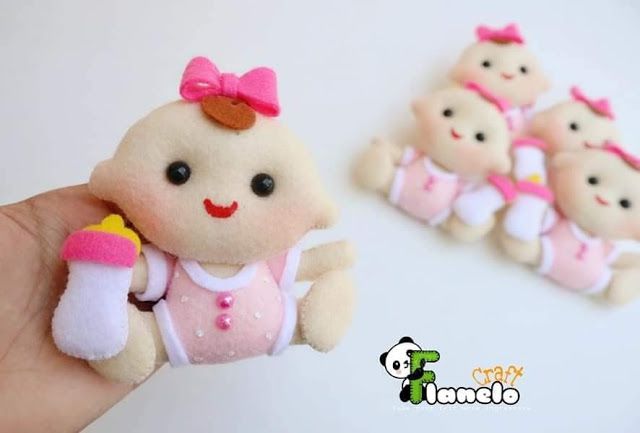 Bonecos Bebes de Feltro com Moldes