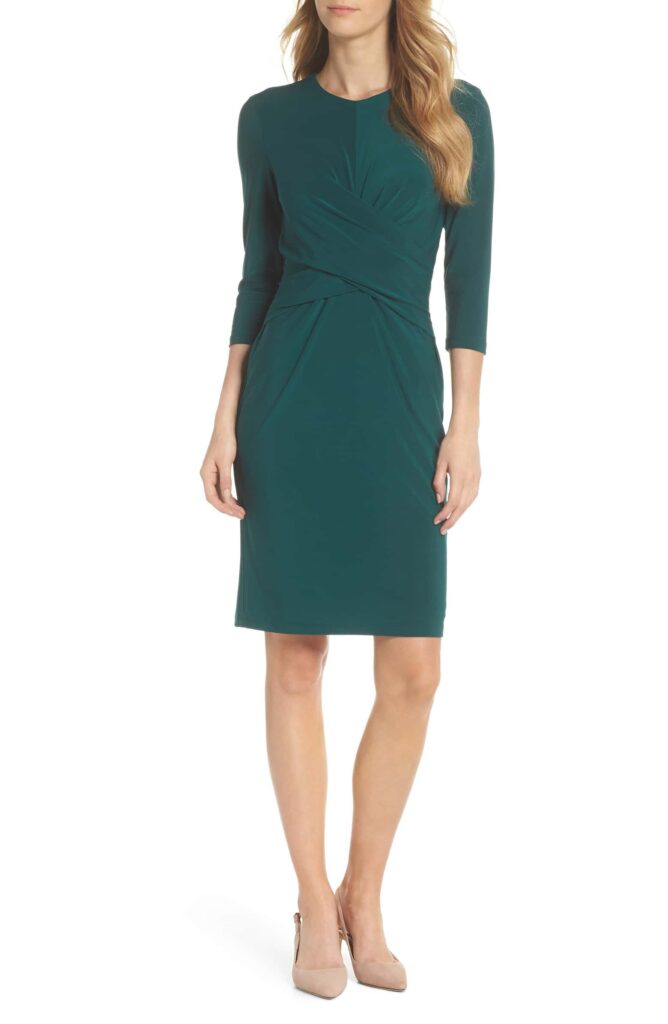 Eliza J Ruched Jersey Sheath Dress | Nordstrom