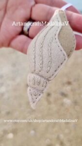 Shell felt decoration, Shell felt ornament, Shell handmade decoration, Under the sea gift, Sea theme