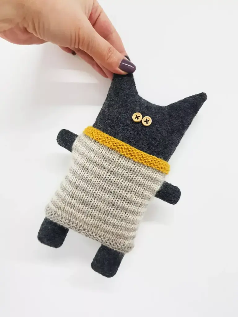 Black Cat sewing and knitted patterns, set of 2 digital tutorials in english, halloween doll diy .99 | Buy online with delivery
