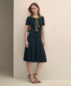 Cable-Knit Fit-and-Flare Sweater Dress